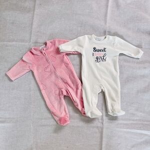 Sterling Baby Pink and White Baby Girl 2 Pc Set Sz NB